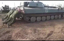 Rosjanie odpalali czołg "na popych”. Udało się za drugim razem.