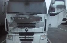 Nienawiść w transporcie - ciężarówki z Polski pomalowane farbą we Francji