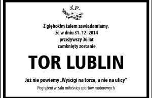 Tor Lublin zamknięty