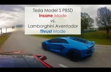 Kolejny Drag Race z Teslą - tym razem Lamborghini z włączonym Trust Mode