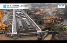 Time Lapse - nasunięcie wiaduktu w 68 godzin na budowie Trasy Górna w Łodzi