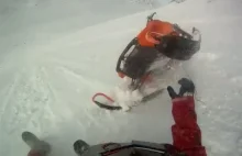 Prawie przemielony przez skuter śnieżny