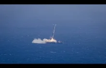Film z próby wylądowania pierwszego stopnia rakiety Falcon9R od SpaceX na barce