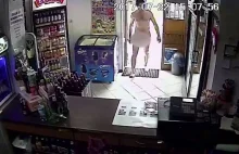 Suwałki: Nagi mężczyzna okradł dwa sklepy [YOUTUBE]