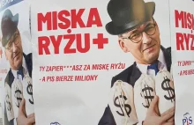 Na ulicach Rzeszowa plakaty z Morawieckim i jego "Miska ryżu+"