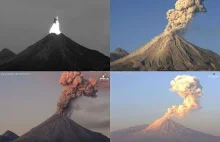 Wulkan Colima cztery razy w ciągu jednego dnia wybuchł!