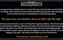 Star Wars Battlefront II - EA wycofuje zakupy w grze