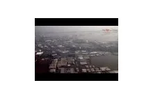 Powódź w Tajlandii z samolotu.
