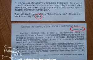 Wałęsa już w 1989 miał plany względem Niemiec i Polski.