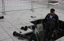Kierowca Rybnickich Służb Komunalnych zniszczył fontannę pod bazyliką!