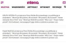 Interia.pl przeprasza Rafała Brzozowskiego za krytyczne recenzje płyt