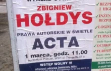 Hołdys chyba kreuje się na eksperta ACTA! Pośmiewiska ciąg dalszy...