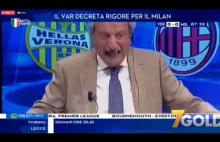 Reakcja Tiziano Crudeli na gol Piątka w meczu Ac Milan - Hellas Verona